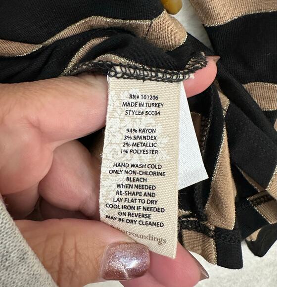 New Soft Surroundings Smooth Sailing Tee Tunic Top 2X Stripe - Picture 5 of 7